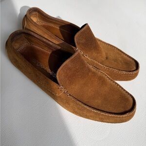 Sergio Rossi Men's Tan Suede Slip-On Loafers